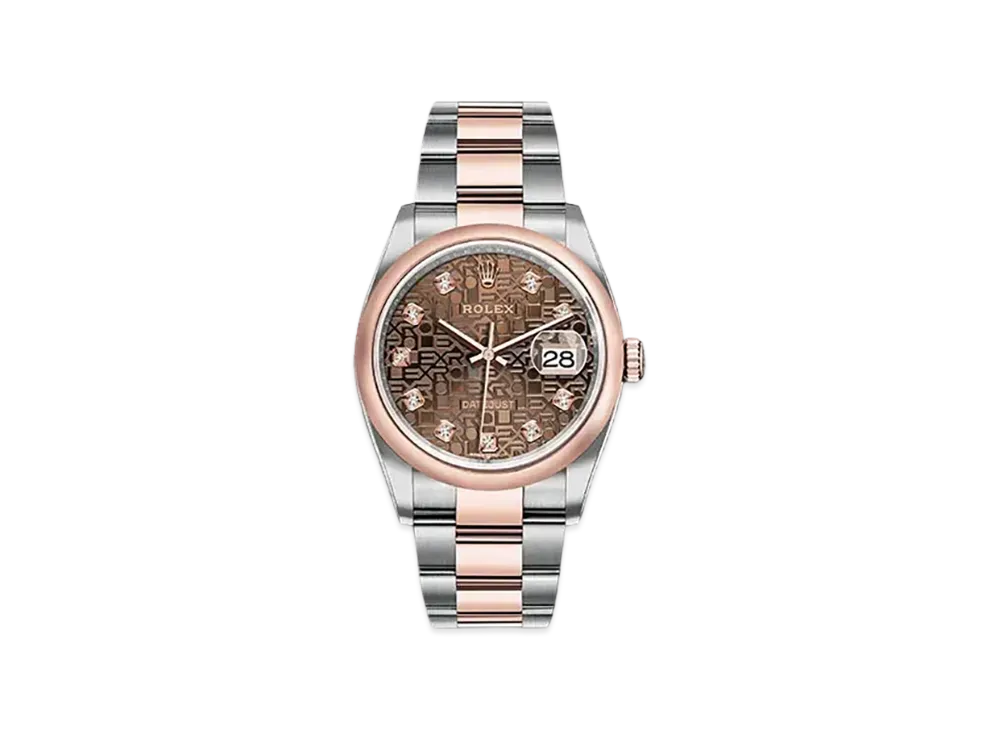 ROLEX Date-Just 36 Chocolate Brown Dial 10P Diamonds 126201G