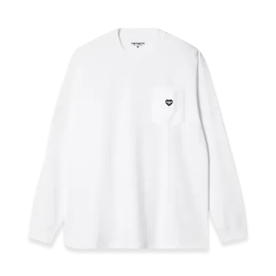 Carhartt WIP Long Sleeve Pocket Heart T-Shirt "White/Black"