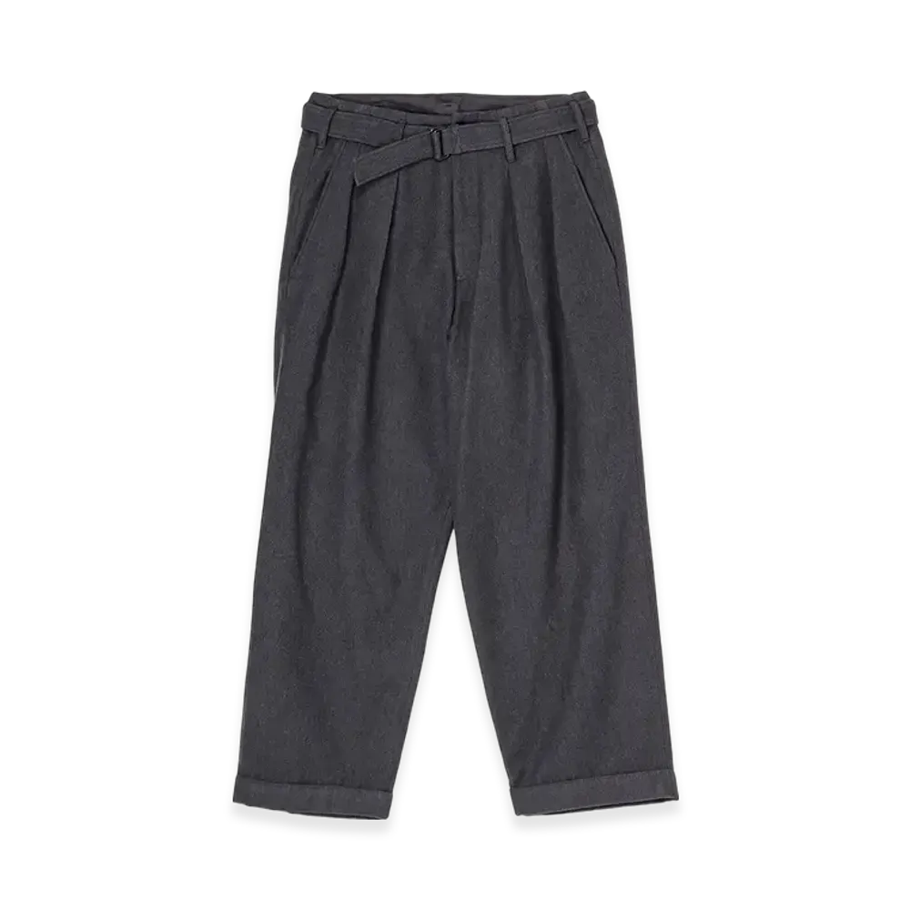Yohji Yamamoto W/C Twill Washer 2Tucks Pants "Gray"