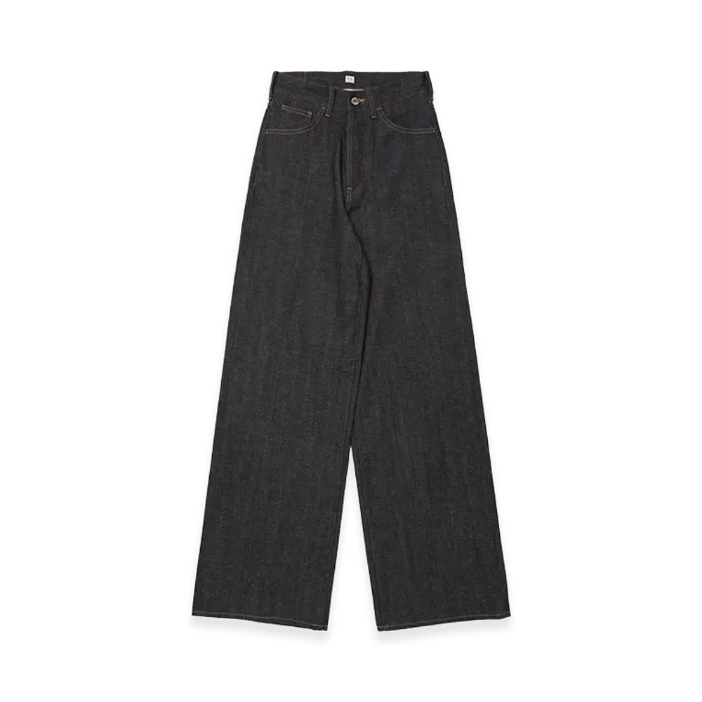 T.T Taiga Takahashi Women's Wide Straight Denim Trousers "Raw Indigo"