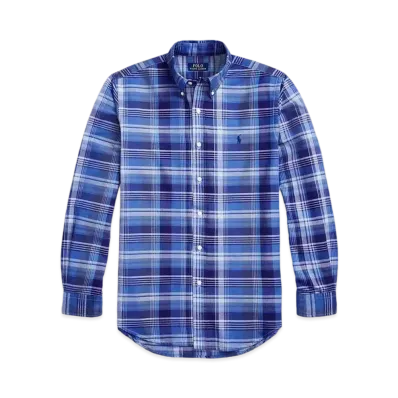 Polo Ralph Lauren Classic Fit Plaid Oxford Shirt "Blue"