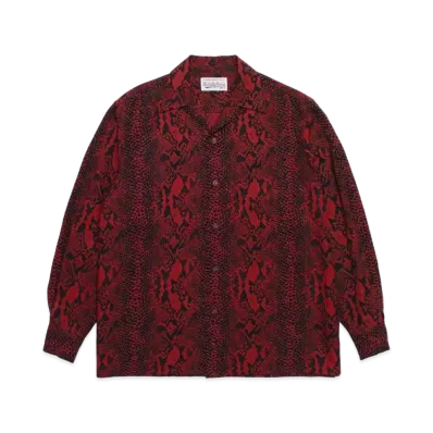WACKO MARIA PYTHON OPEN COLLAR SHIRT "Red"