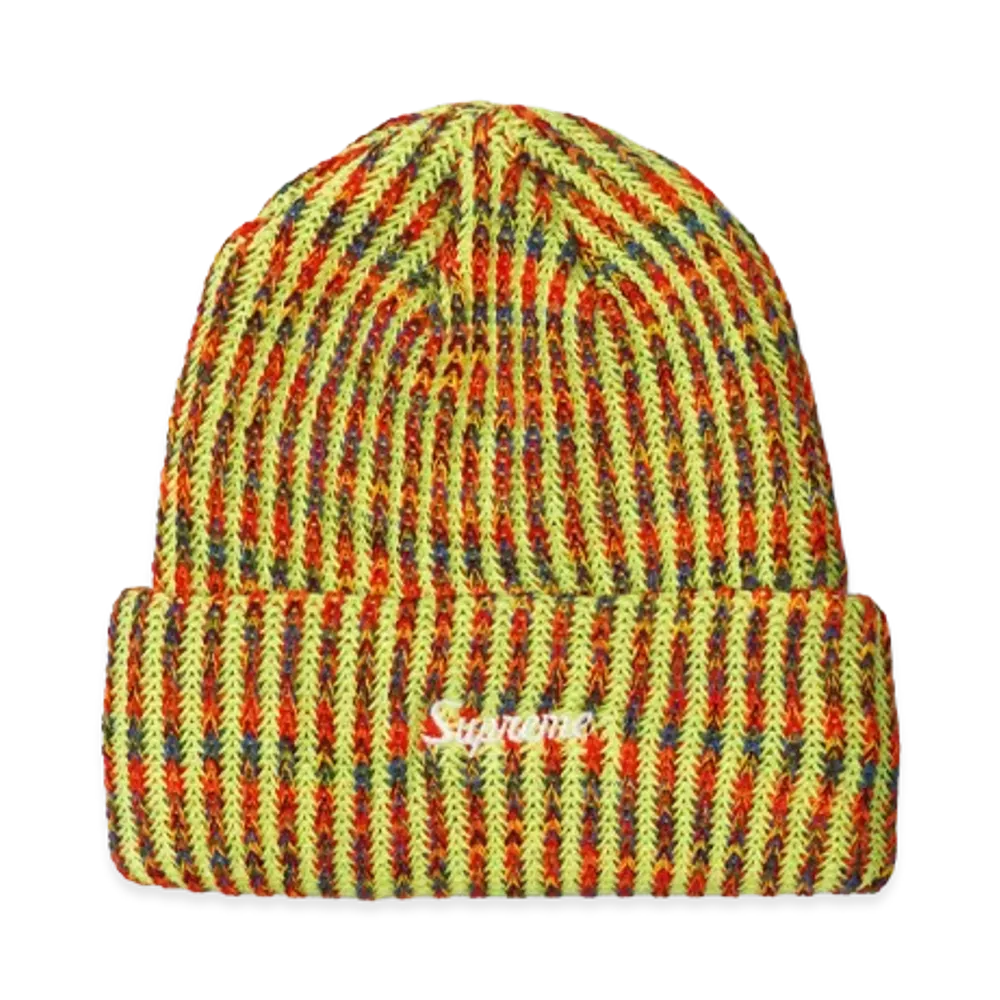 Supreme Rainbow Loose Gauge Beanie "Neon Yellow"