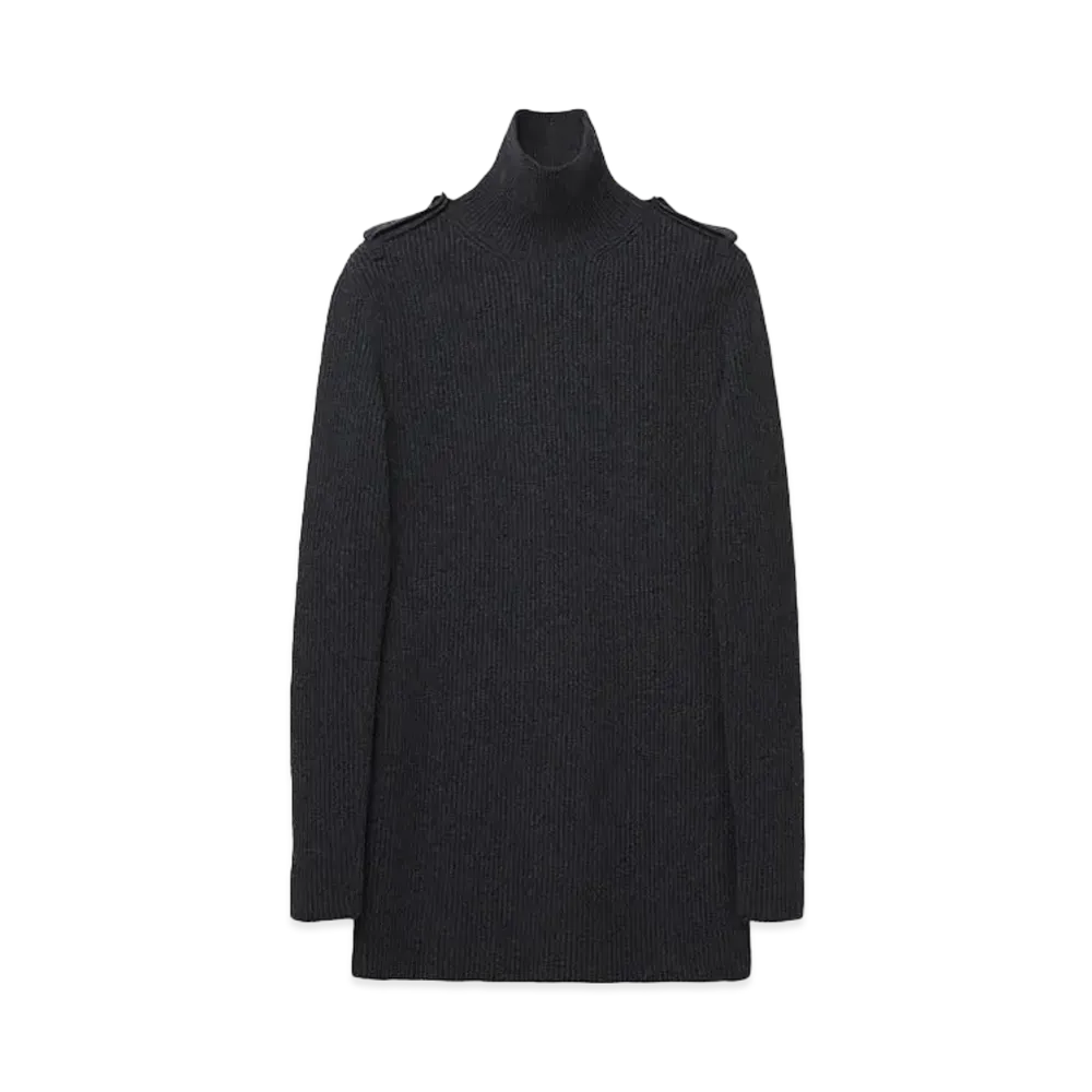 Alexander McQUEEN Ribbed Knit Mini Dress "Grey Melange"