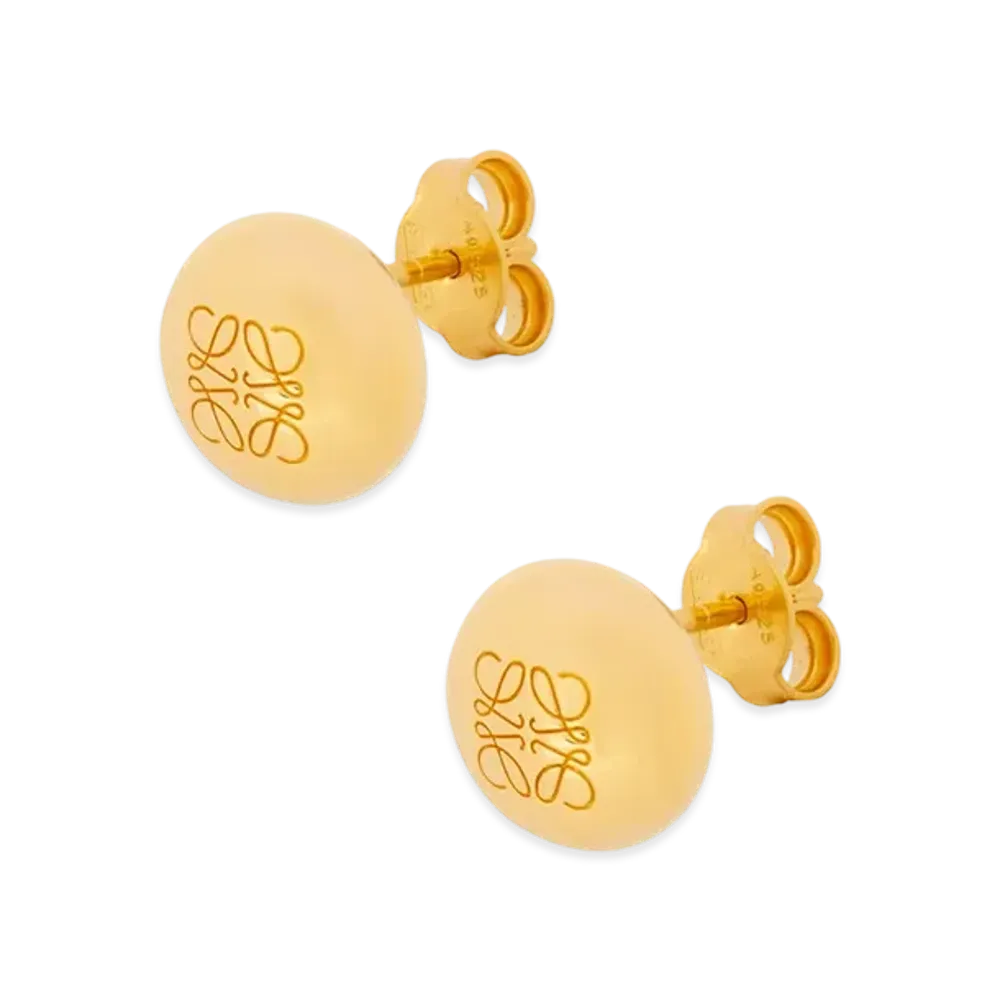 LOEWE Anagram Pebble Stud Earrings "Gold"