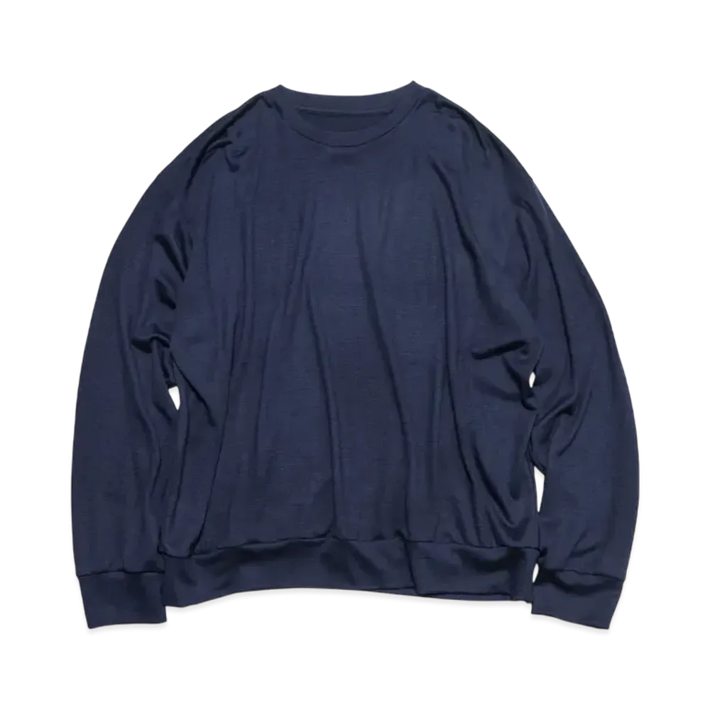 SOPHNET. Washable Wool L/S Top "Navy"