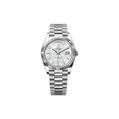 ROLEX Day-Date 40mm Platinum 228236 "White Mother-of-Pearl"