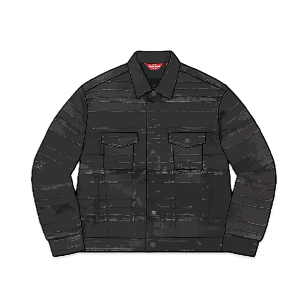 Supreme Layered Denim Trucker Jacket "Black"