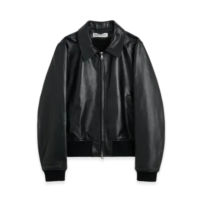 OUR LEGACY Pharos Bomber "Malleable Black Bull Hide"