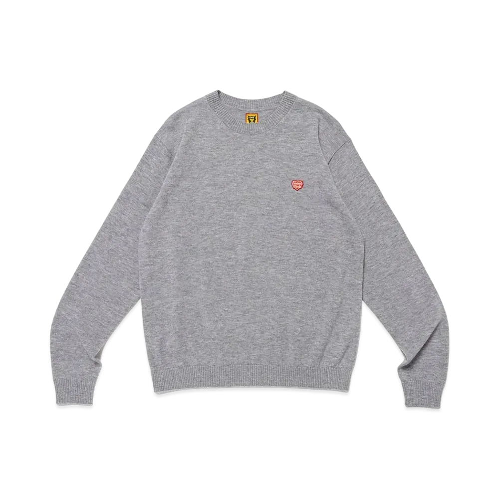 HUMAN MADE Heart Badge Knit Sweater "Gray"