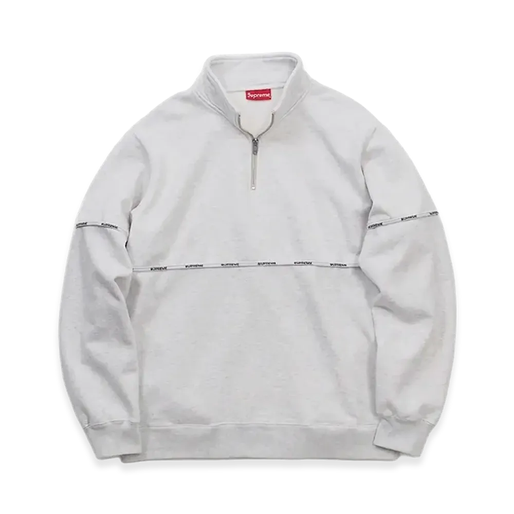 Supreme Logo Piping Half Zip Sweatshirt (18SS) "White"