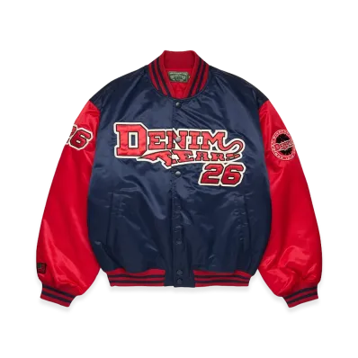 DENIM TEARS DT Baseball Varsity Jacket "Navy"
