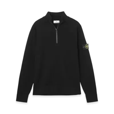 Stone Island Half-Zip Knit 521A1 Stretch RWS Wool "Black"