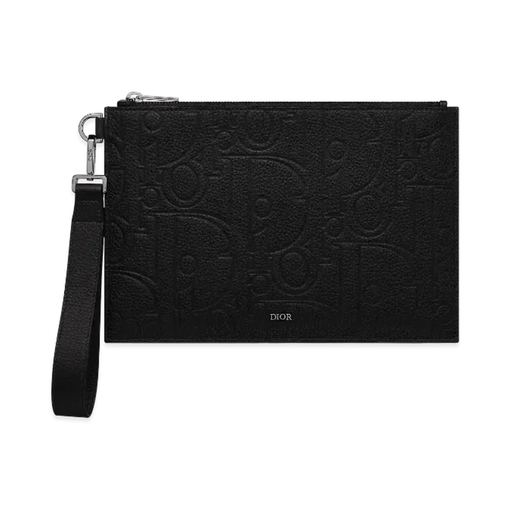 Dior A5 Pouch Dior Gravity Leather and Grained Calfskin "Black"