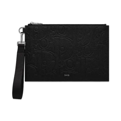Dior A5 Pouch Dior Gravity Leather and Grained Calfskin "Black"