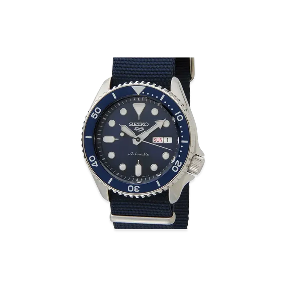 SEIKO Five Black Automatic Watch "Blue"