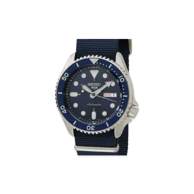 SEIKO Five Black Automatic Watch "Blue"