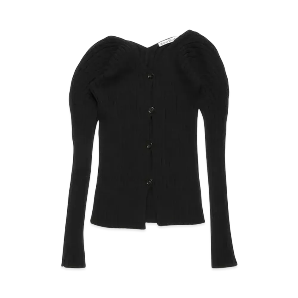 Acne Studios Button Up Ribbed Cardigan "Black"