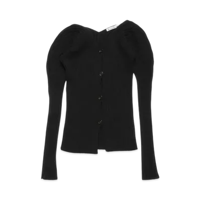 Acne Studios Button Up Ribbed Cardigan "Black"