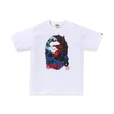 A BATHING APE Vampire Castle Ape Head Tee "White"