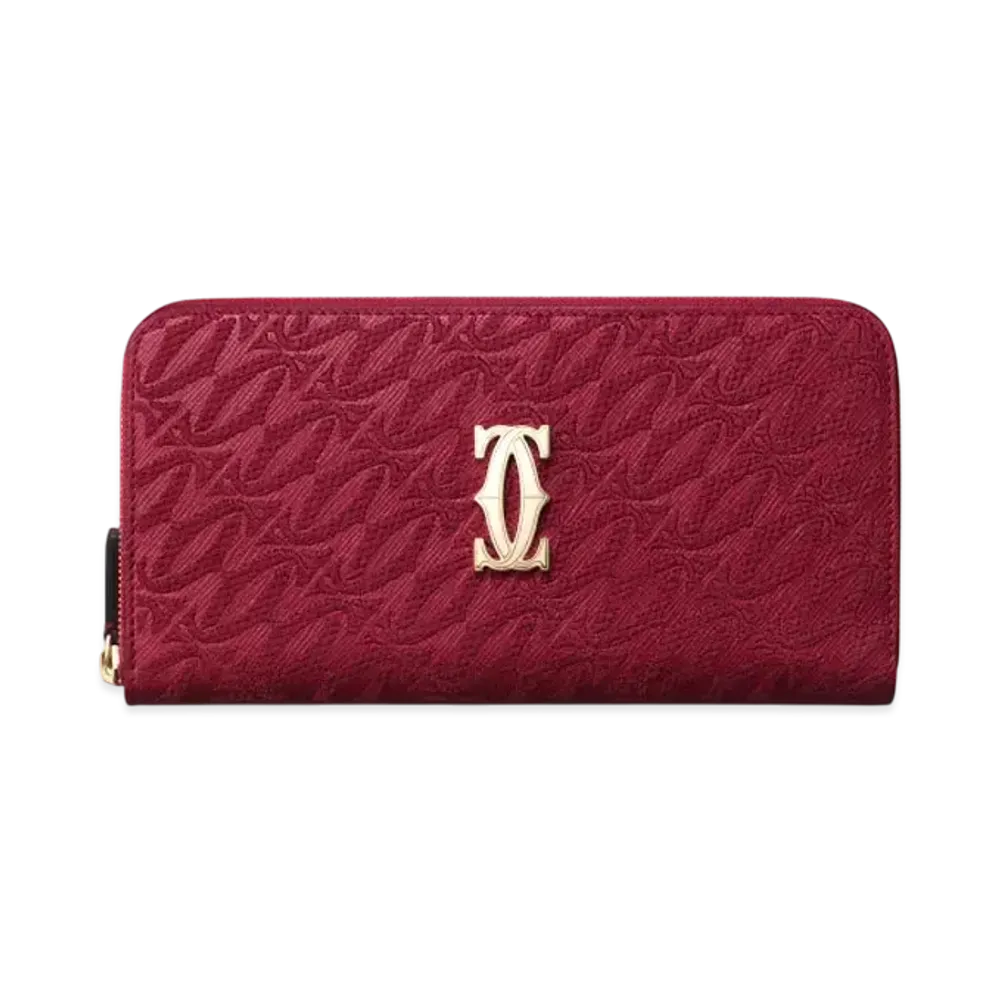 Cartier International Zipped Wallet C de Cartier "Cherry Red"