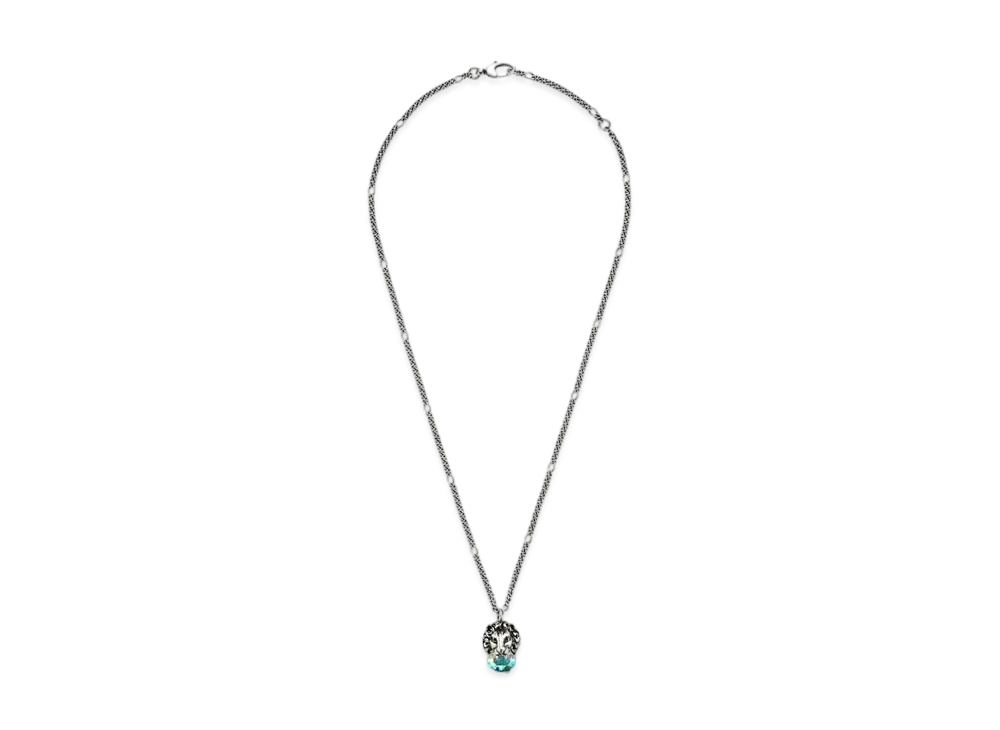 GUCCI Lion Head Necklace With Crystal "Aurora"