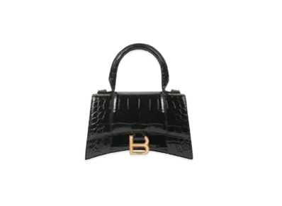 BALENCIAGA Women's Hourglass XS Top Handle Bag "Black"