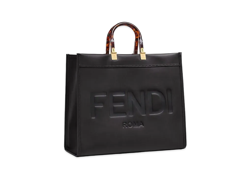 FENDI Sunshine Large Leather Shopper "Black"
