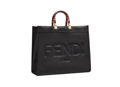 FENDI Sunshine Large Leather Shopper "Black"