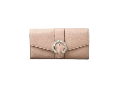 JIMMY CHOO MARTINA-C Soft Grainy Calf Wallet With Crystal Buckle "Blossom"