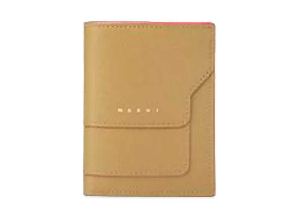 Marni Saffiano Calfskin Bi Fold Wallet "Green"