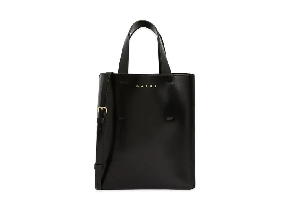 Marni Calf Leather Mini Museo Tote Bag "Black"
