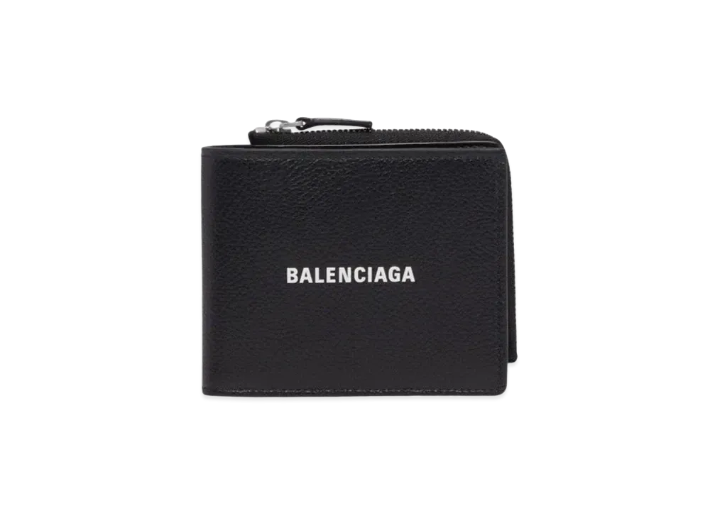 BALENCIAGA Cash Folded Squared Card Holder "Black"