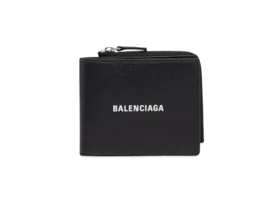 BALENCIAGA Cash Folded Squared Card Holder "Black"