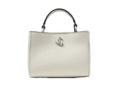 Jimmy Choo Varenne Top Handle Mini City Grainy Calf Leather Top Handle Handbag "Latte"