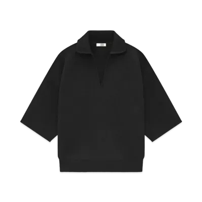 FEAR OF GOD Merino Short Sleeve Polo Sweater "Melange Black"