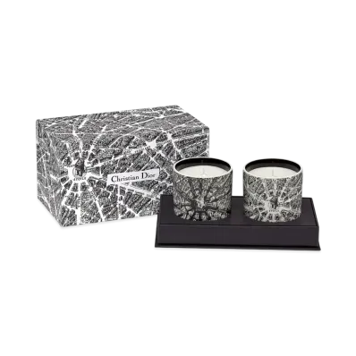 Dior Set of Two Scented Mini Candles: Baies de Rose Bergamote and Orange Mandarine Plan de Paris ""