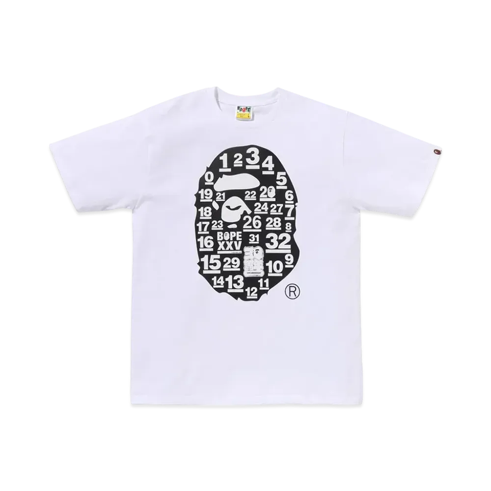 A BATHING APE 32ND Anniv. 1ST Camo Big Ape Head Tee "White"