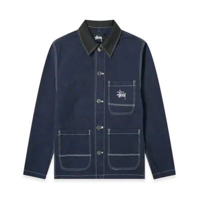 Stussy Brushed Moleskin Chore Jacket "Navy"
