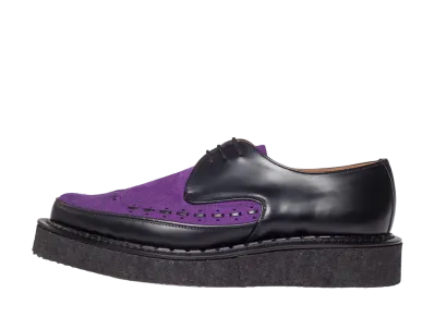 GEORGE COX Diano No.5 Sole "Black/Purple" Modified Leather Suede 3705-V-BLKPUR