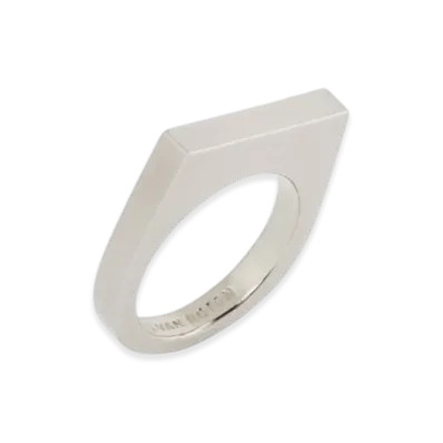 DRIES VAN NOTEN Thin Signet Ring "Antic Silver"