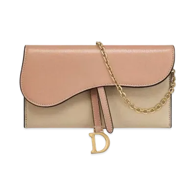 Dior Saddle Wallet Goat Skin "Rose"