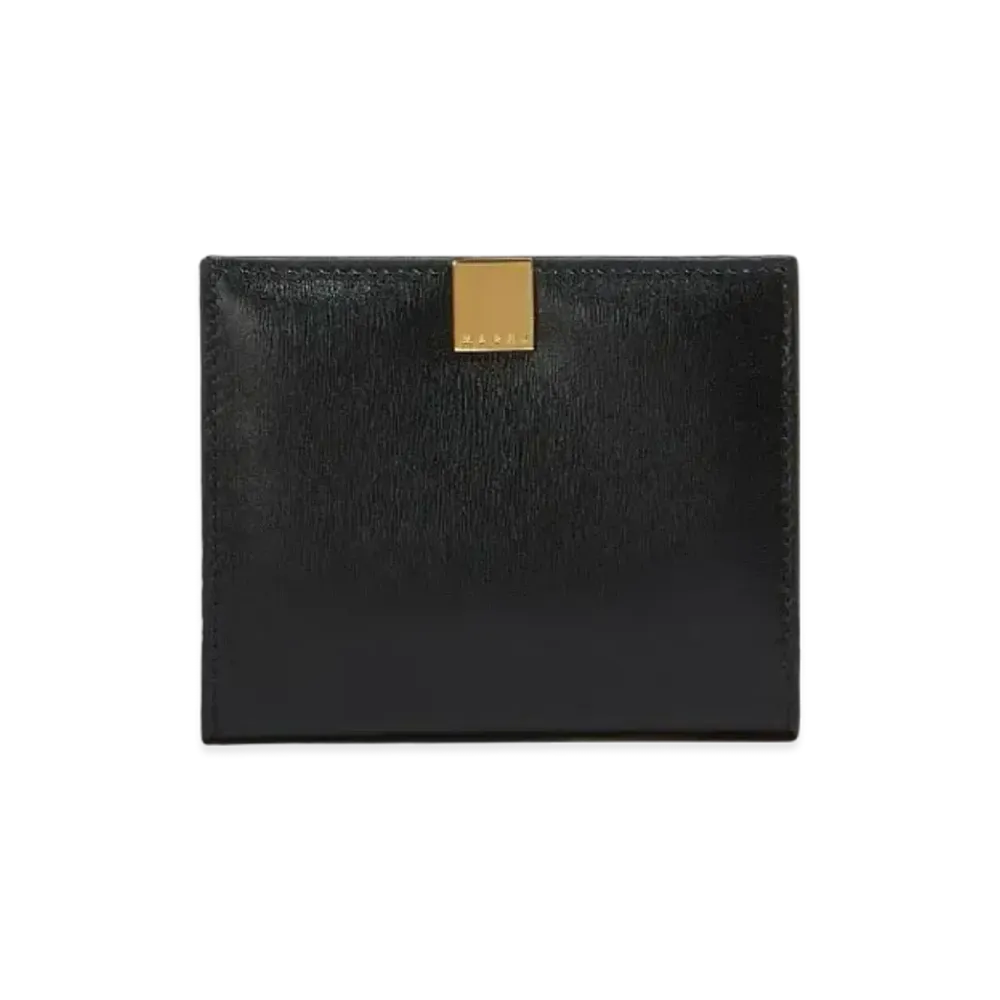 Marni Leather Tri-Fold Prisma Wallet "Black"