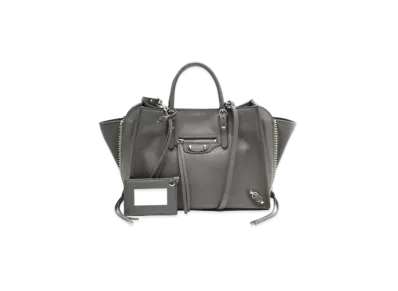 BALENCIAGA Handbag Cowhide "Grey"