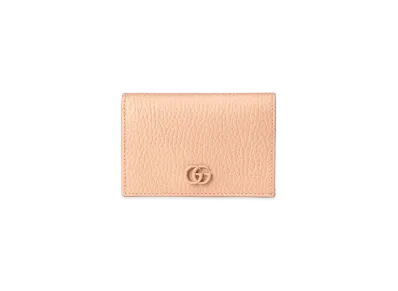 GUCCI GG Marmont Card Case Wallet "Rose Beige"