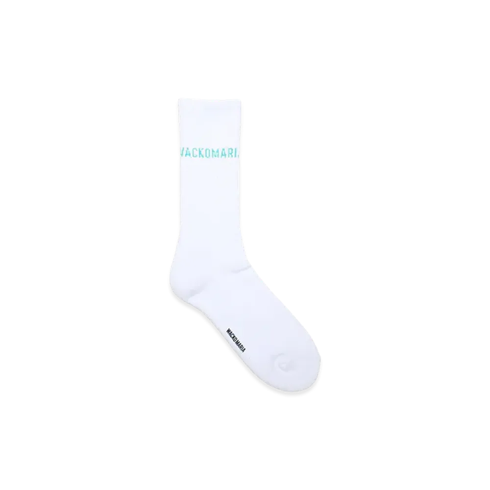 WACKO MARIA Sports Socks "White/Green"