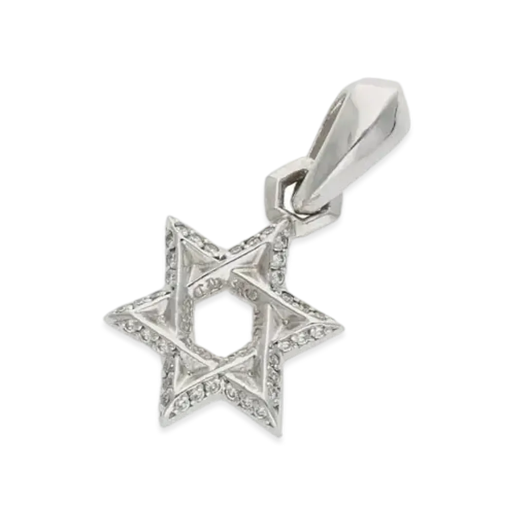 Chrome Hearts 18K Star Of David Charm "White Gold"