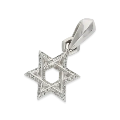 Chrome Hearts 18K Star Of David Charm "White Gold"
