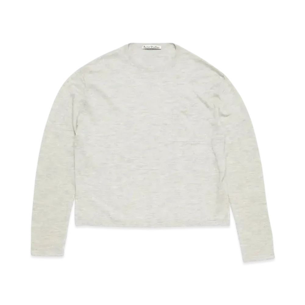 Acne Studios Crew Neck Cashmere Sweater "Light Grey Melange"