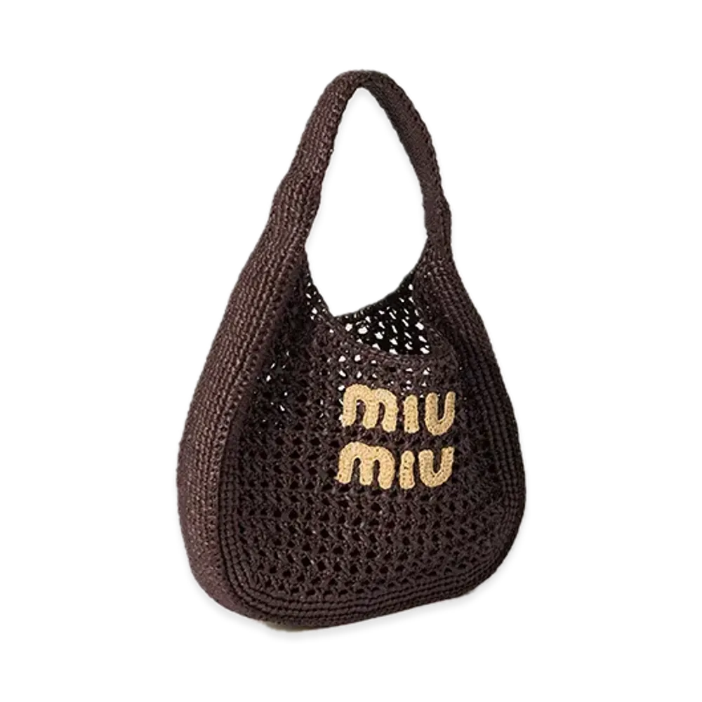 MIU MIU Mesh Bag "Dark Brown/Natural"